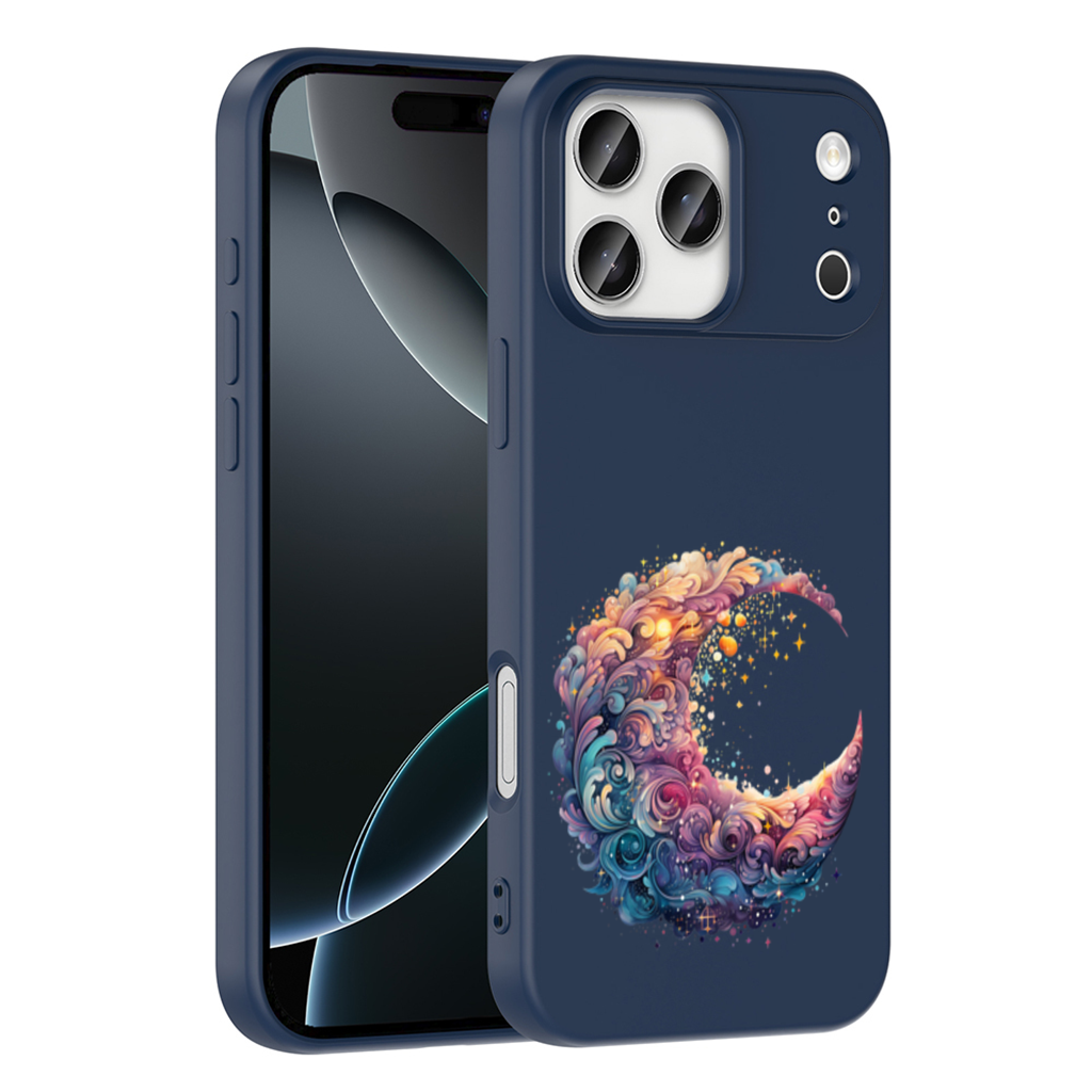 Colorful Swirled Celestial Moon iPhone 17 Pro Max Case