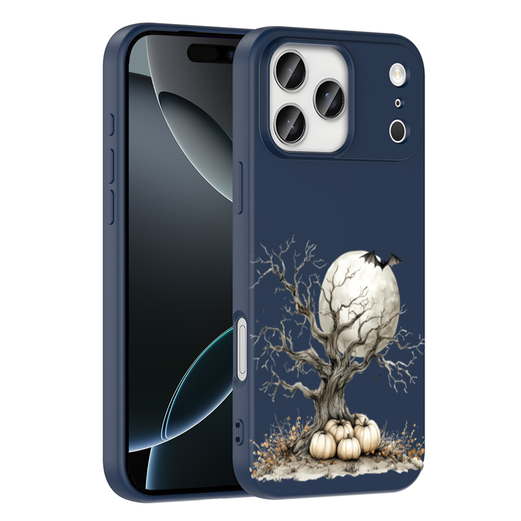 Spooky Tree with White Pumpkins Moon iPhone 17 Pro Max Case