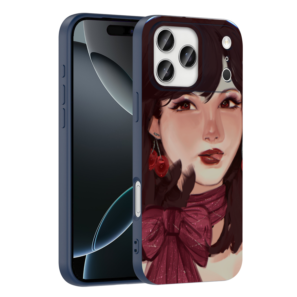 Girl with Cherry Earrings iPhone 17 Pro Max Case