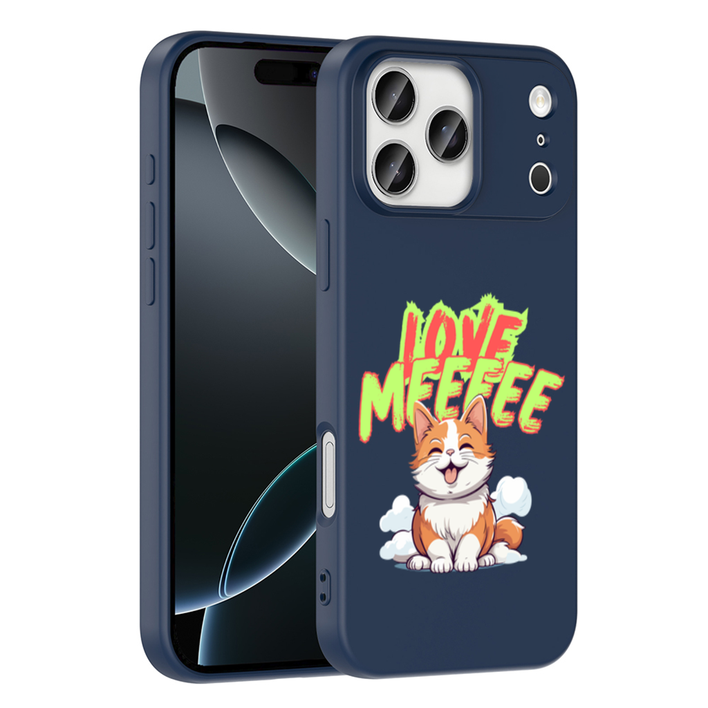 Sevimli Turuncu Kedi Love Me iPhone 17 Pro Max Kılıfı