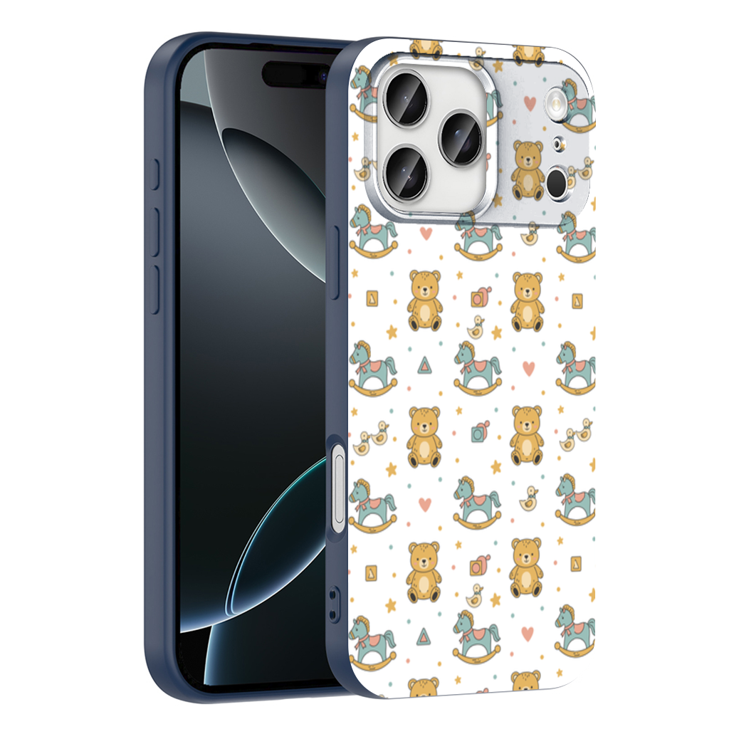 Cute Toy Pattern Kids Background iPhone 17 Pro Max Case