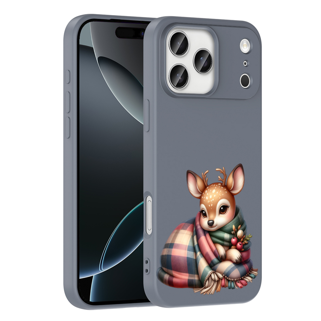 Kawaii Baby Deer with Plaid Scarf iPhone 17 Pro Max Case