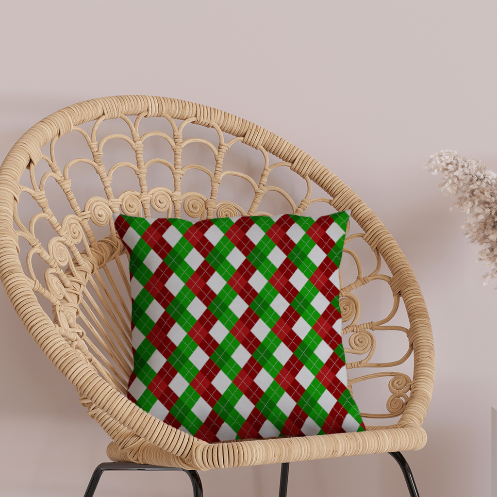 Red Green Argyle Plaid Background Pattern 