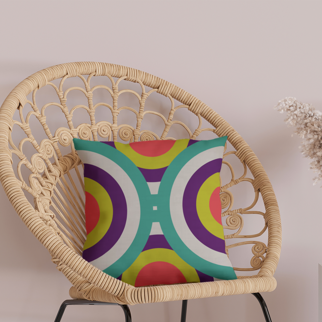 Colorful Geometric Circle Pattern Decorative pillow cover