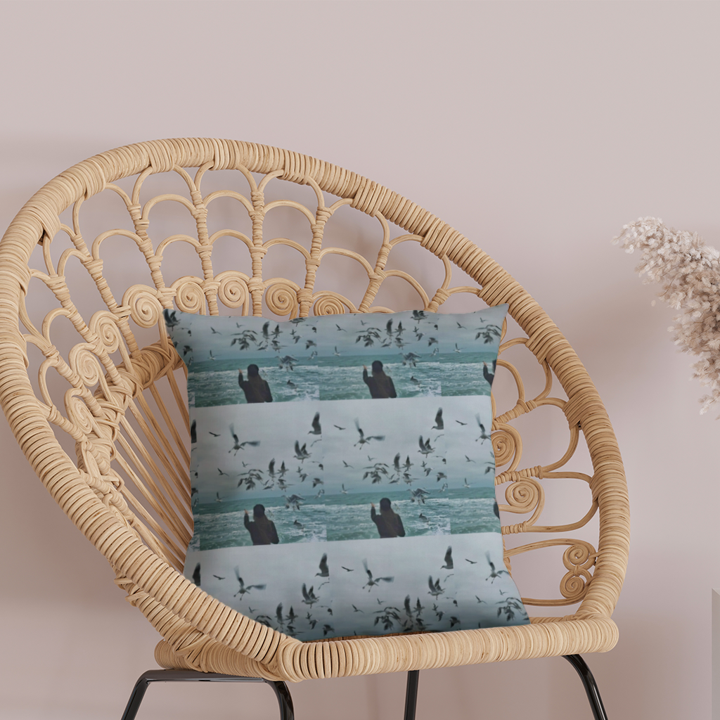Sea and Birds A Design Interpretation of Freedom Decorative pillow cover
