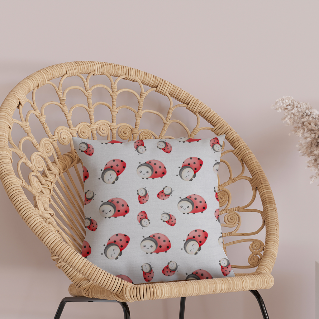 Cute Kawaii Ladybug Pattern Decorative pillow cover
