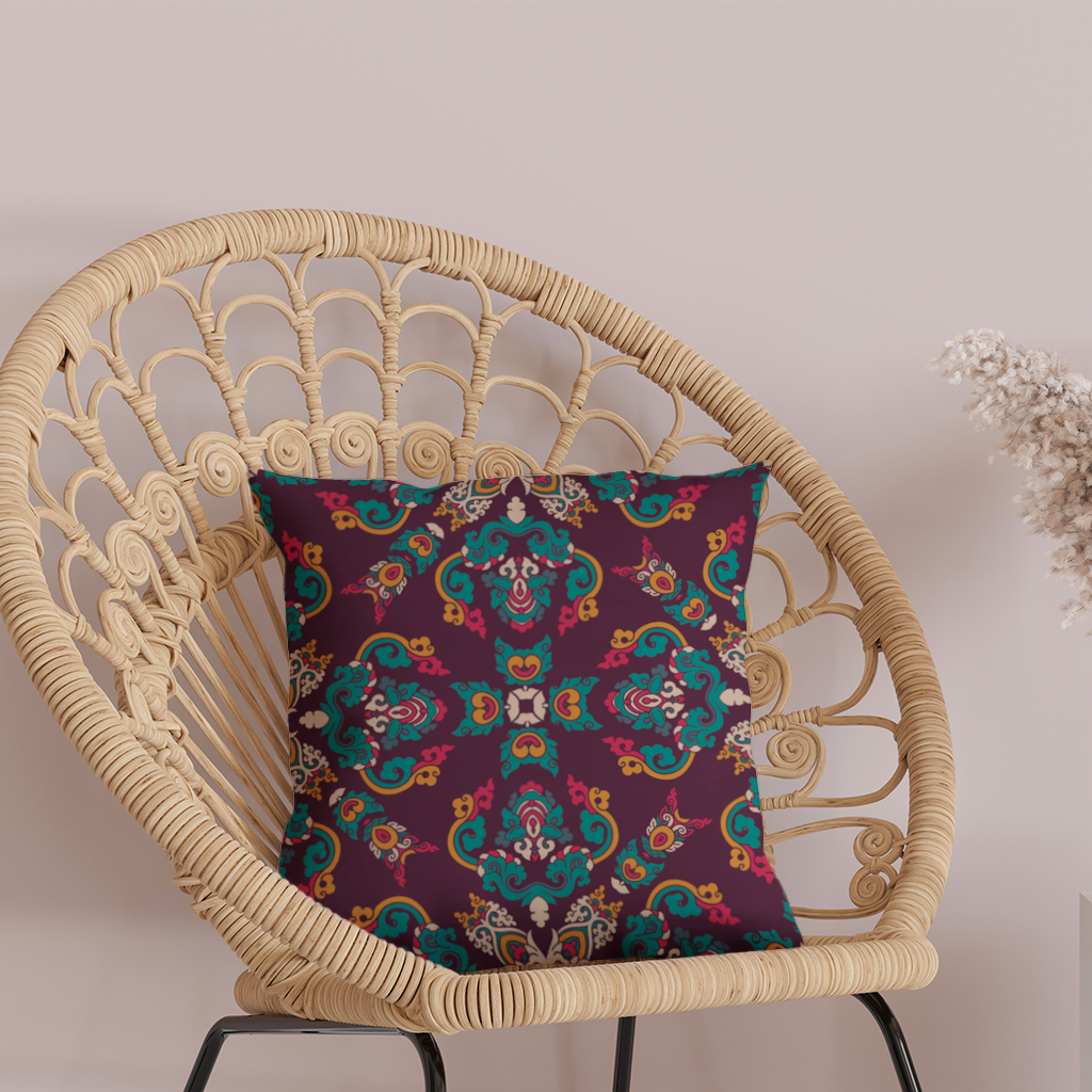 Colorful Ottoman Inspired Mandala Pattern Decorative pillow cover