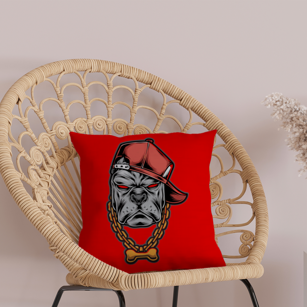Hip Hop Style Gangster Dog Illustration Decorative pillow cover