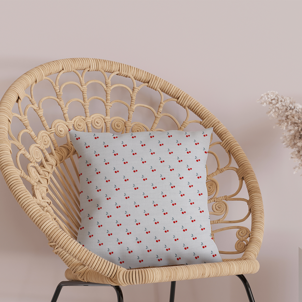 Minimal Cherry Repeat Pattern Background Decorative pillow cover