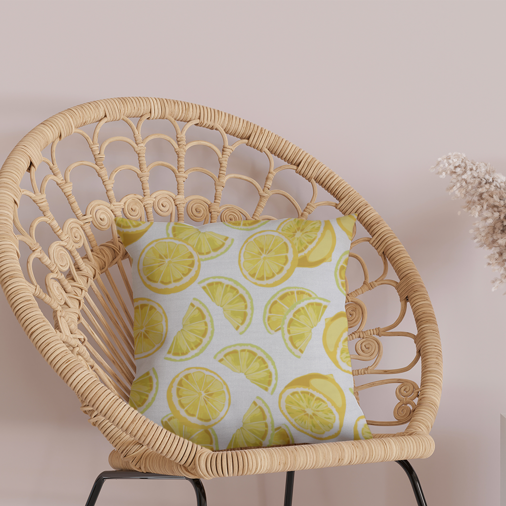 Fresh Lemon Slices Vibrant Summer Pattern Decorative pillow cover