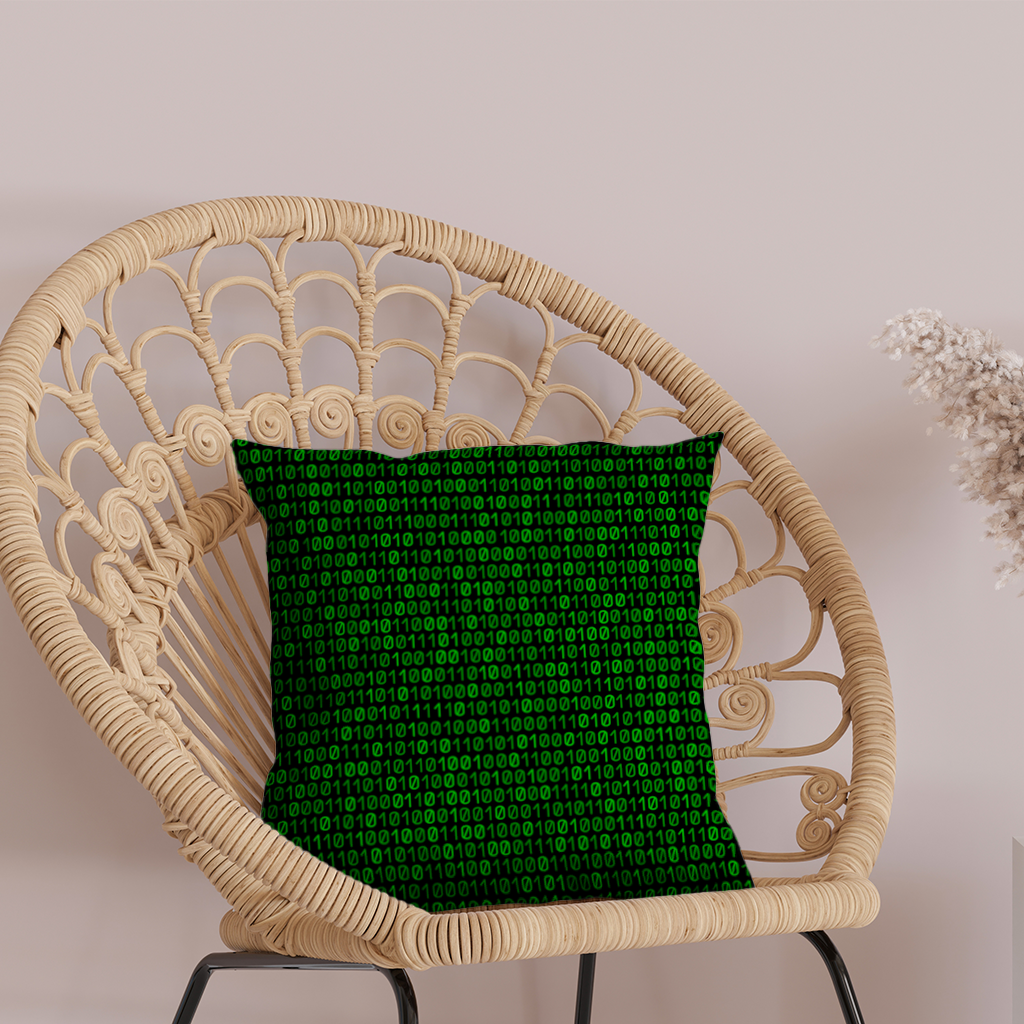 Matrix Style Digital Binary Code Background Decorative pillow cover