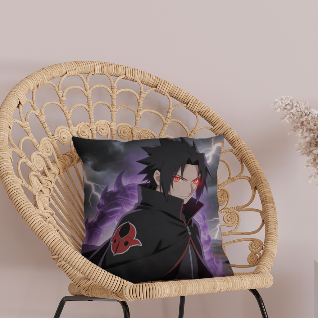 Sasuke Ebedi Mangekyo Güç Yükselişi Dekoratif Kırlent Kılıfı