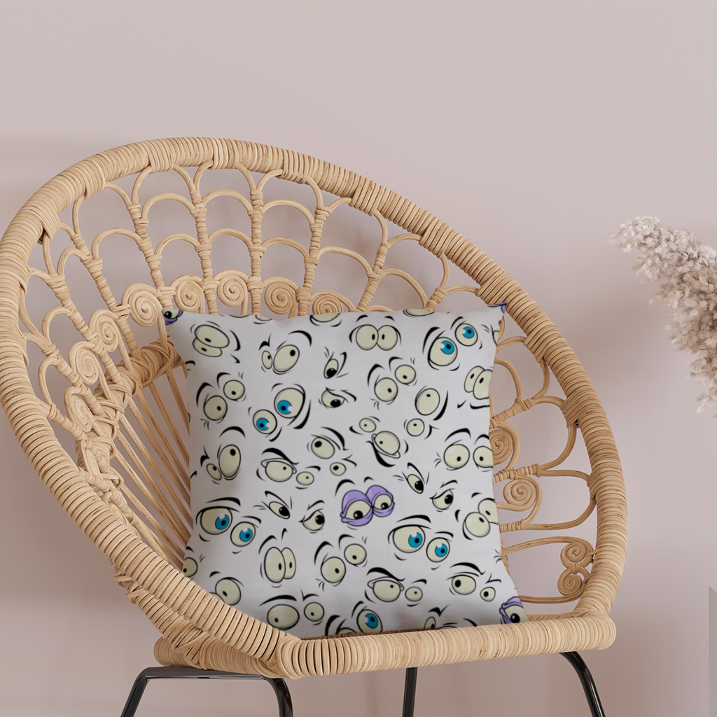 Funny Cartoon Eyes Pattern Decorative pillow cover