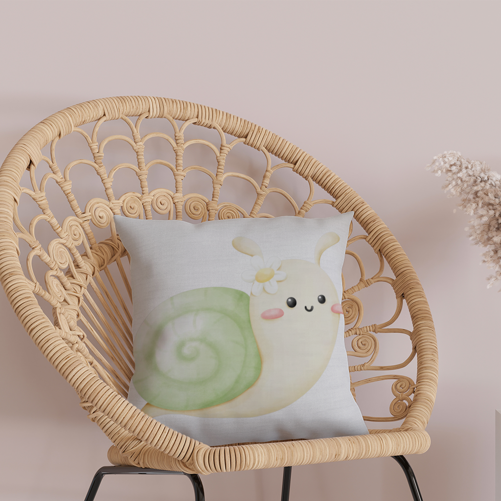 Cute Snail Illustration Decorative pillow cover