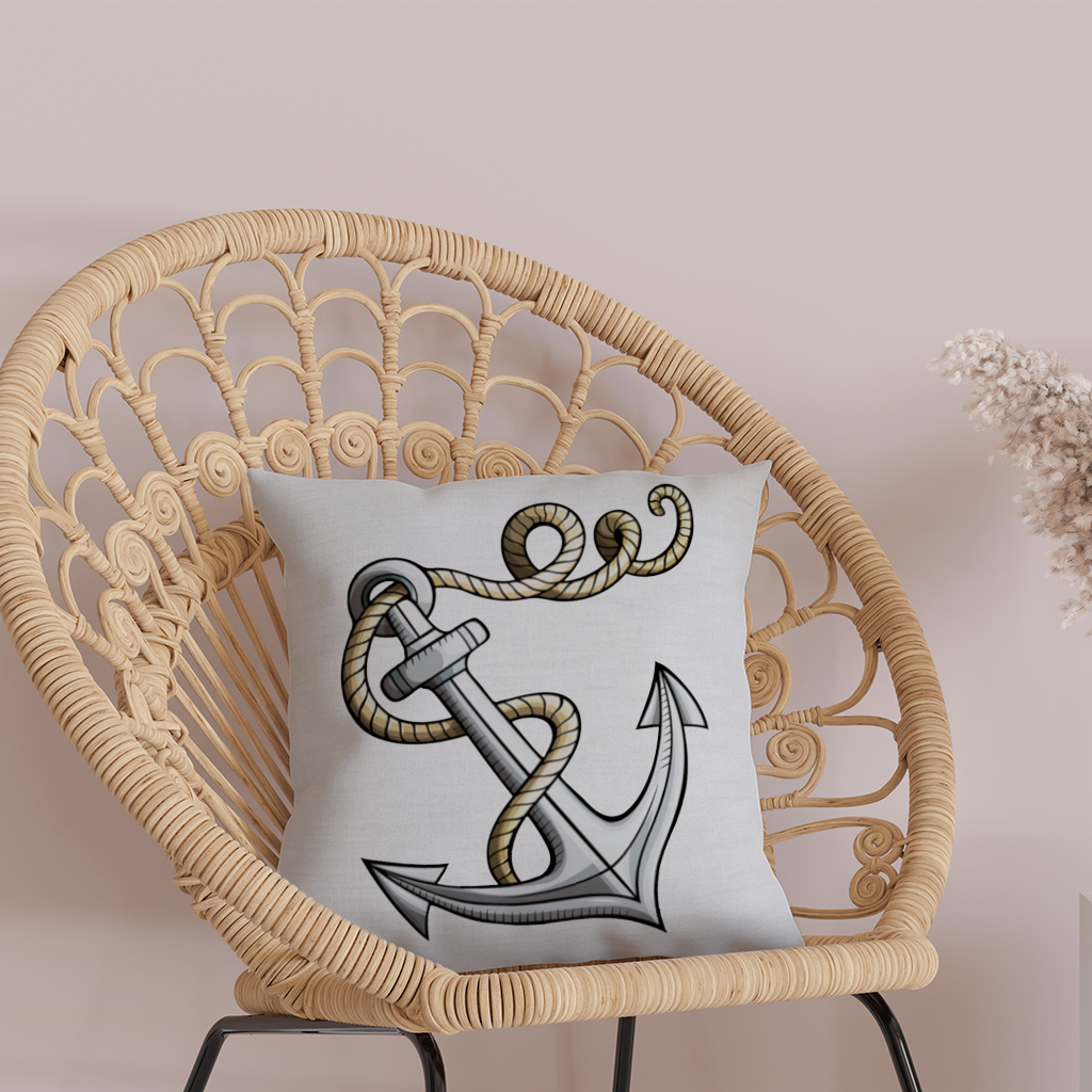 Sailor Anchor with Rope Tattoo Art Decorative pillow cover