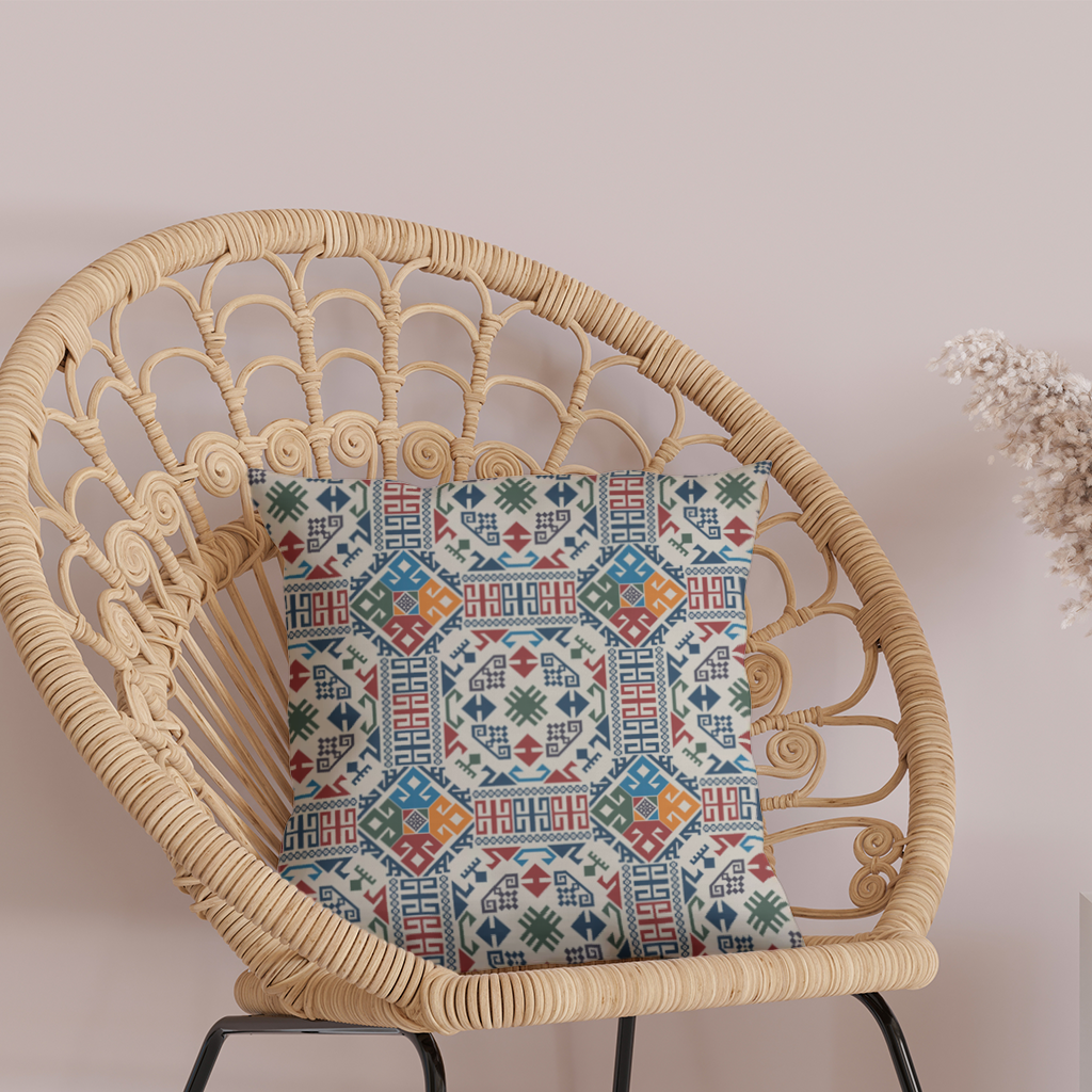 Multicolor Ethnic Geometric Motif 