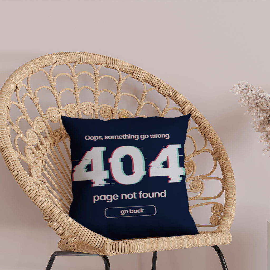 404 Error Glitch Design Decorative pillow cover