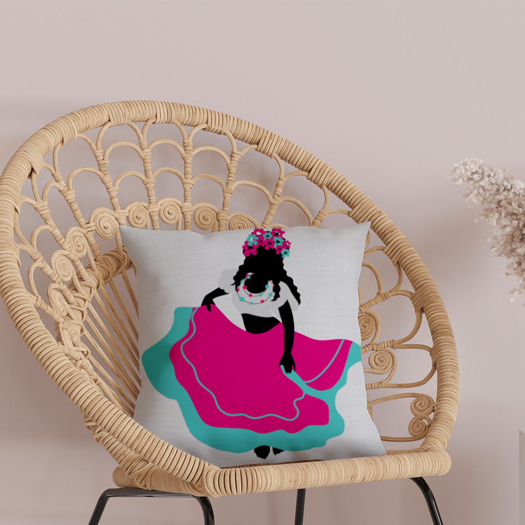 Mexican Folklorico Dancer Silhouette Decorative pillow cover