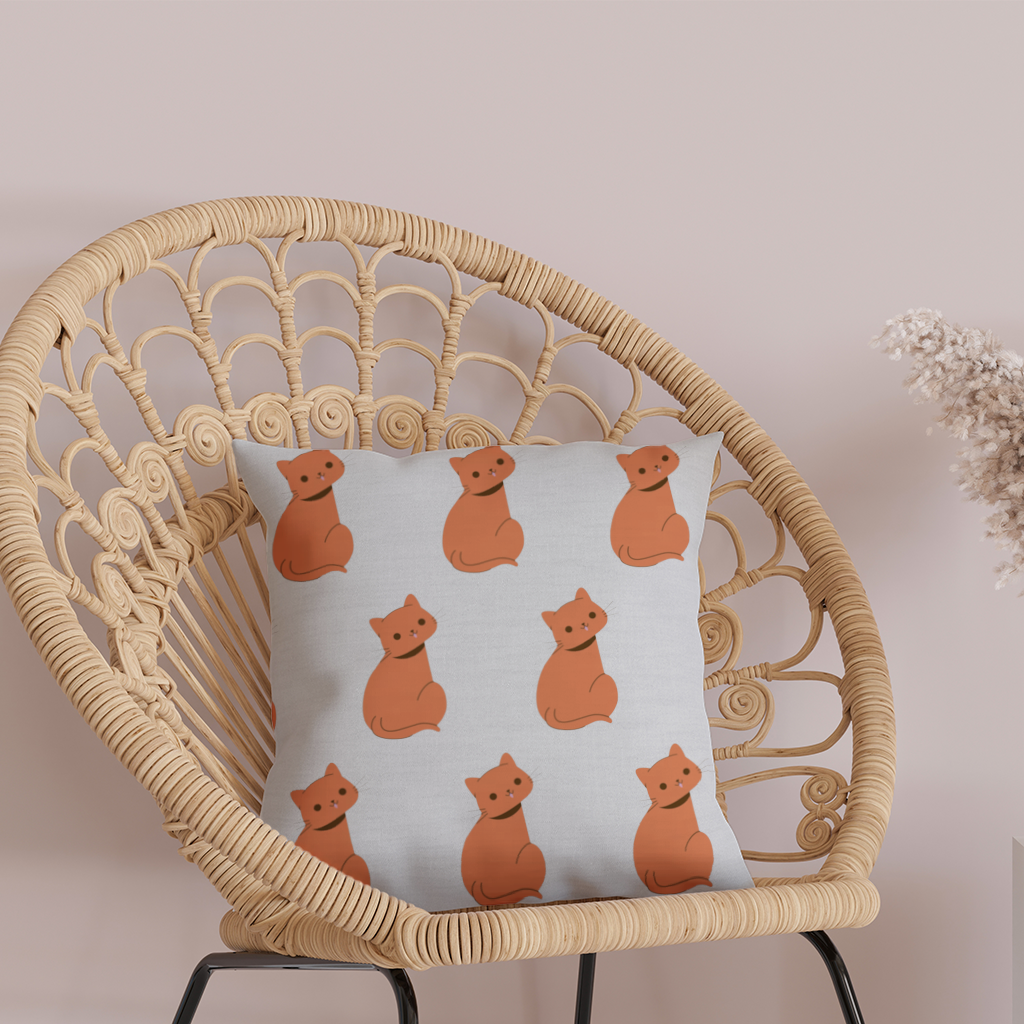 Kawaii Orange Cat Blep Decorative pillow cover