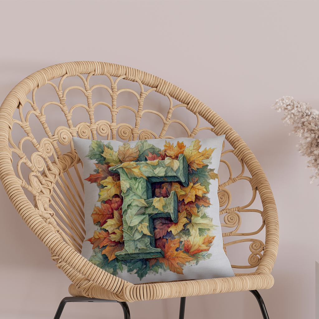 Autumn Leaf Monogram F Decorative pillow cover