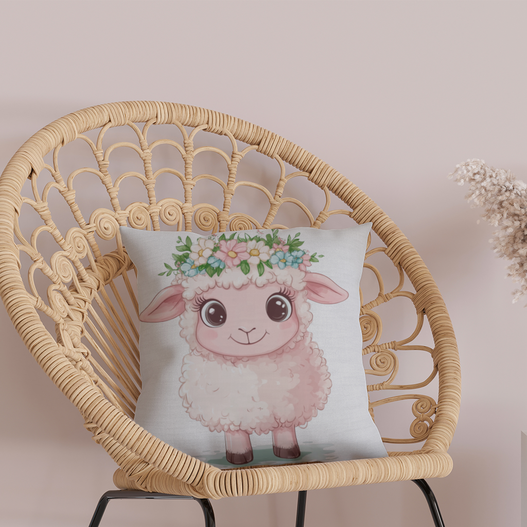 Kawaii Flower Crown Pink Lamb