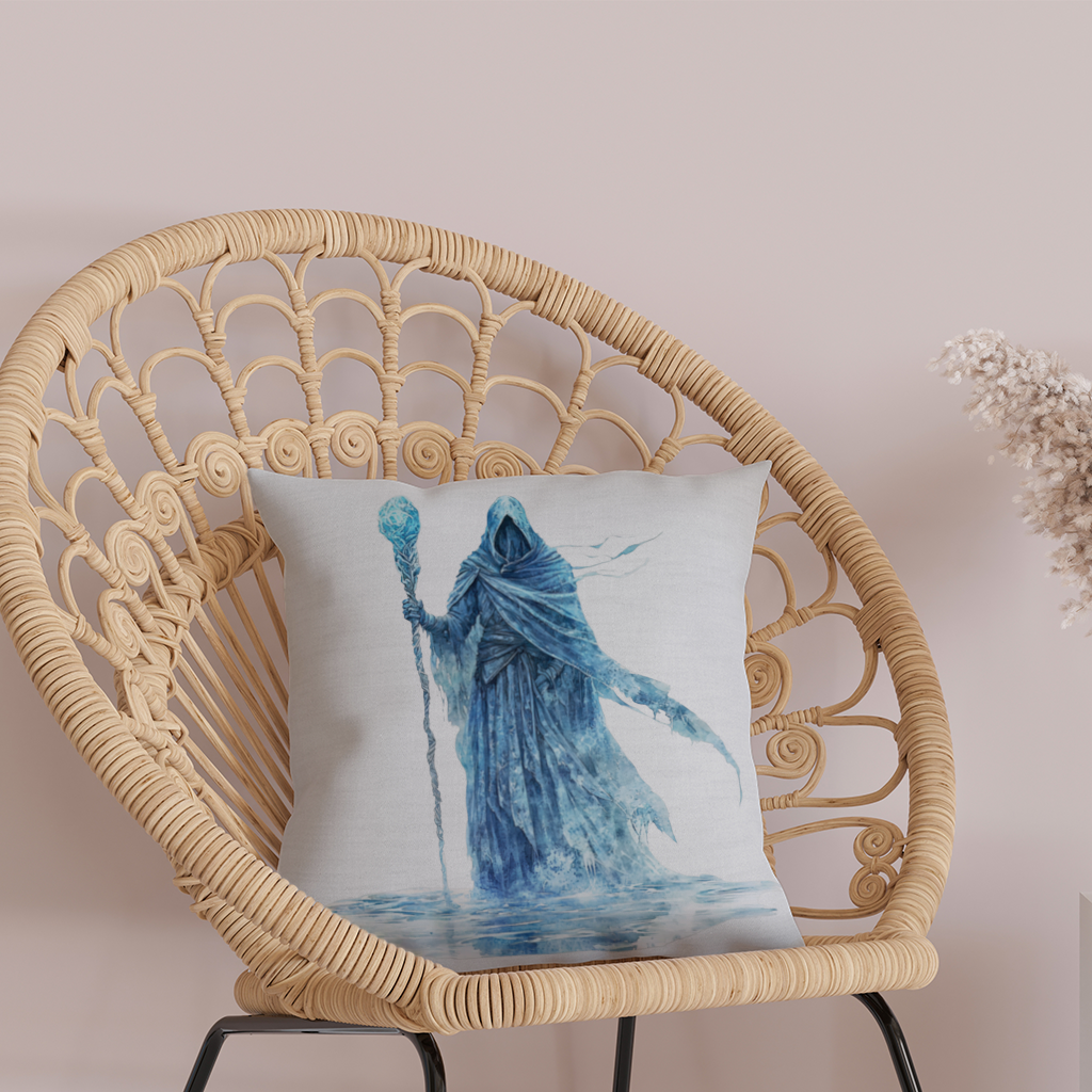 Mavi Buz Büyücüsü Kristal Asalı Karakter Dekoratif Kırlent Kılıfı