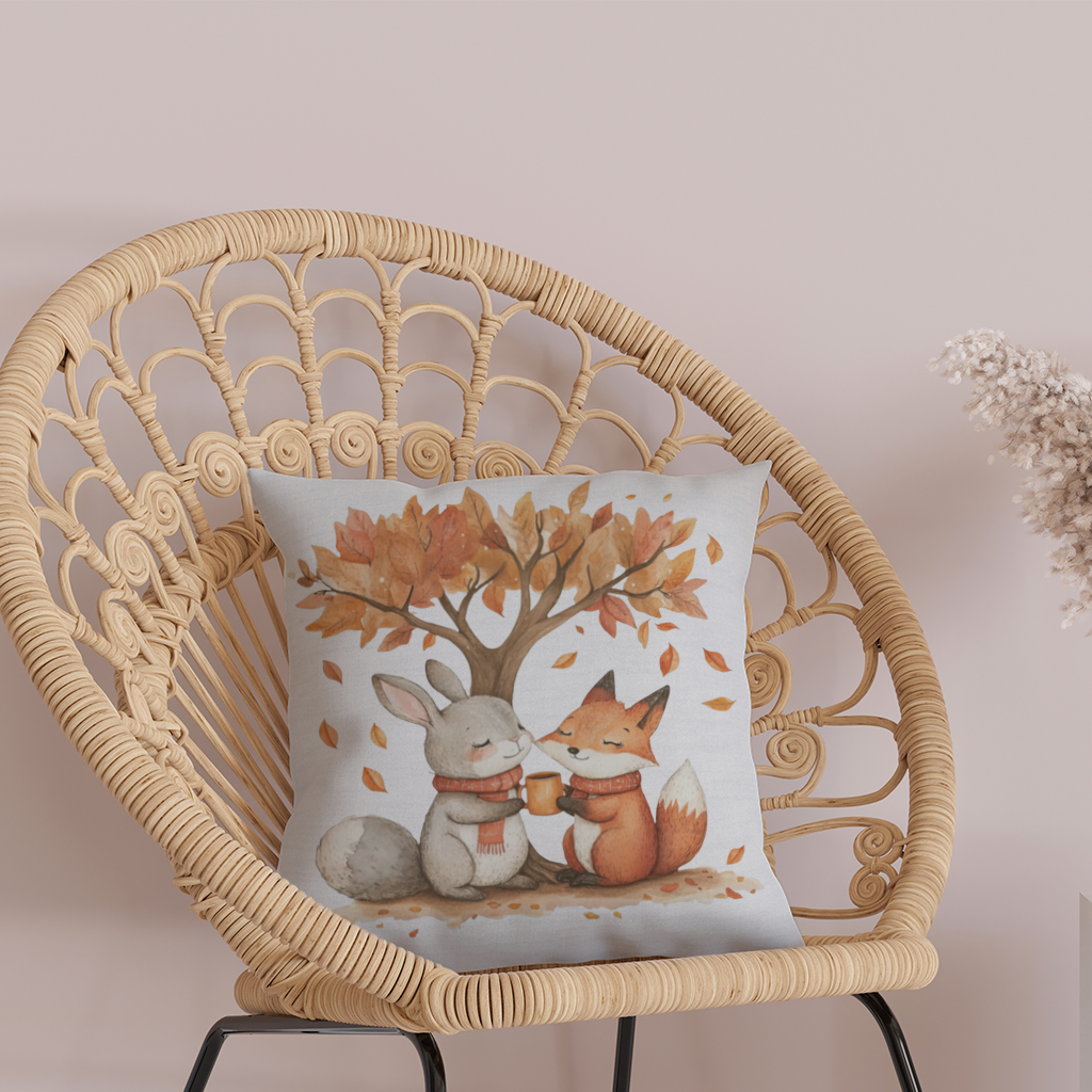 Cozy Autumn Fox and Rabbit 