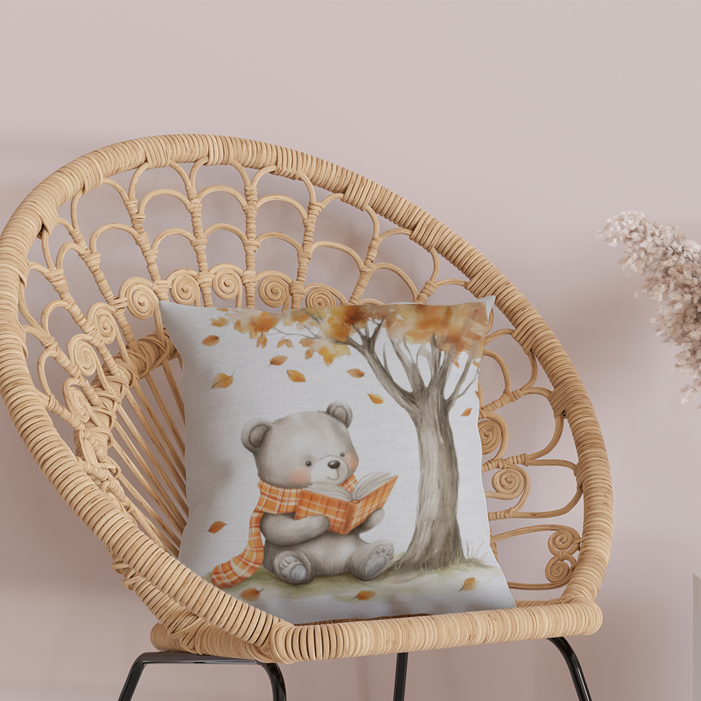 Reading Bear with Orange Scarf 