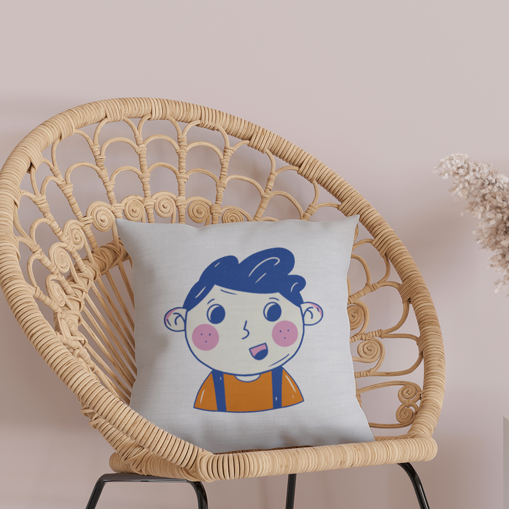 Cute Smiling Boy with Blue Hair 