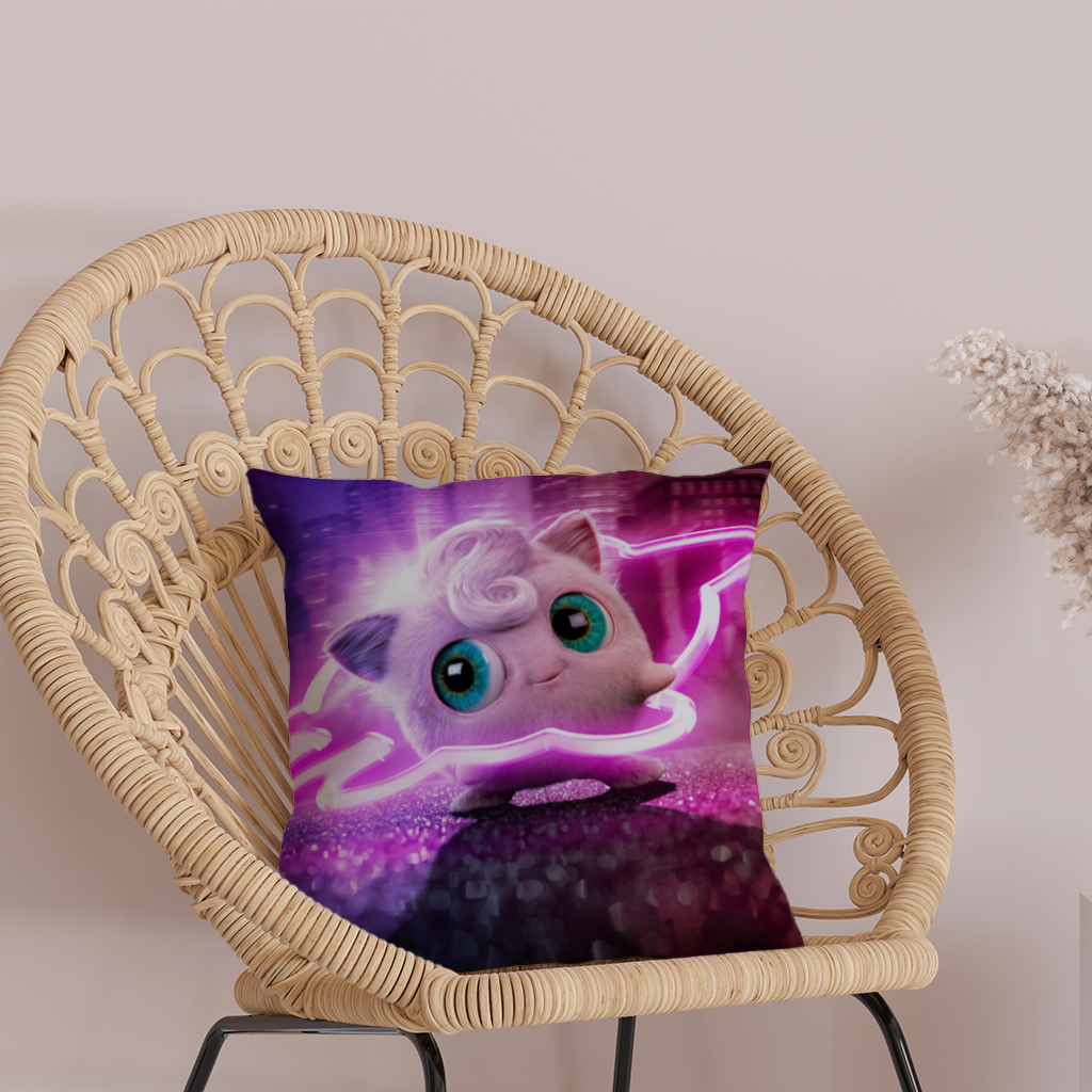 Siberpunk Pembe Tüylü Yaratık Dekoratif Kırlent Kılıfı