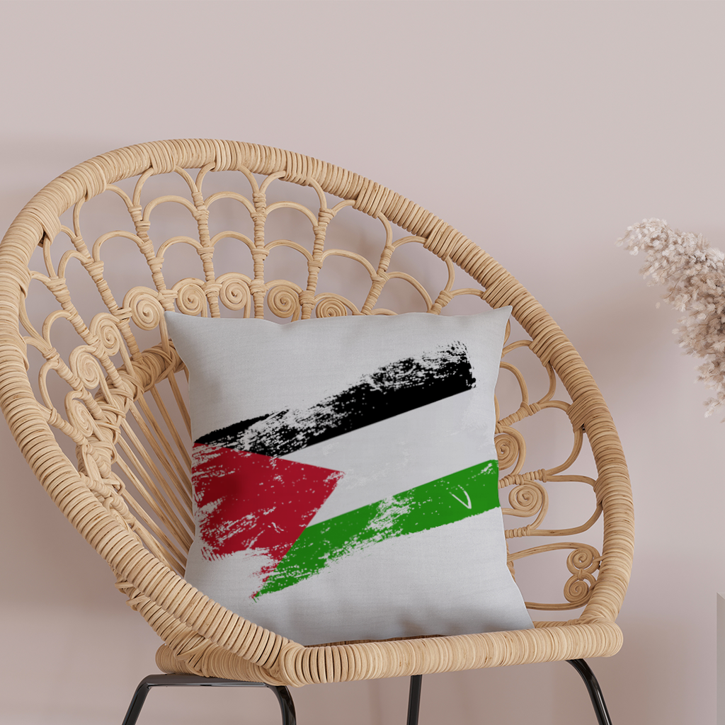 Palestine Resistance Flag Brush Stroke Decorative pillow cover