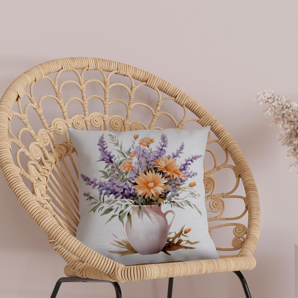 Cottagecore Wildflower Pitcher Decorative pillow cover