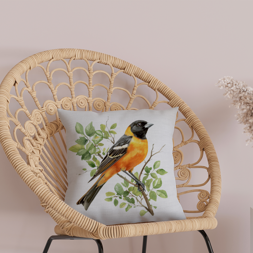 Baltimore Oriole on Branch Decorative pillow cover