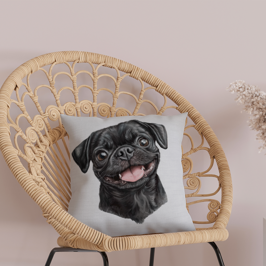 Happy Black Pug Face 