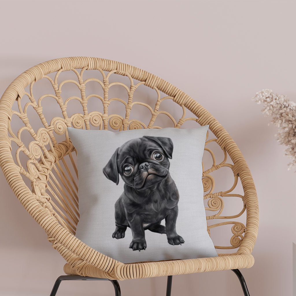 Innocent Black Pug Puppy 