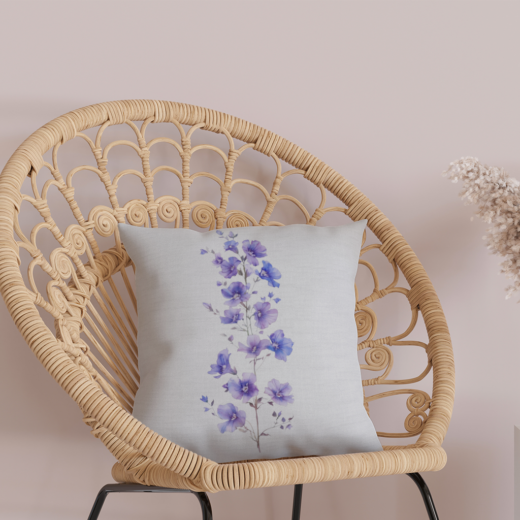 Delicate Blue Flax Wildflowers Decorative pillow cover