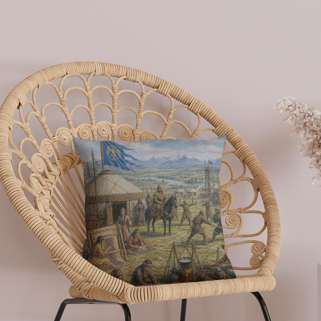 Ancient Steppe Heritage Historic Turkish Camp Scene Art 