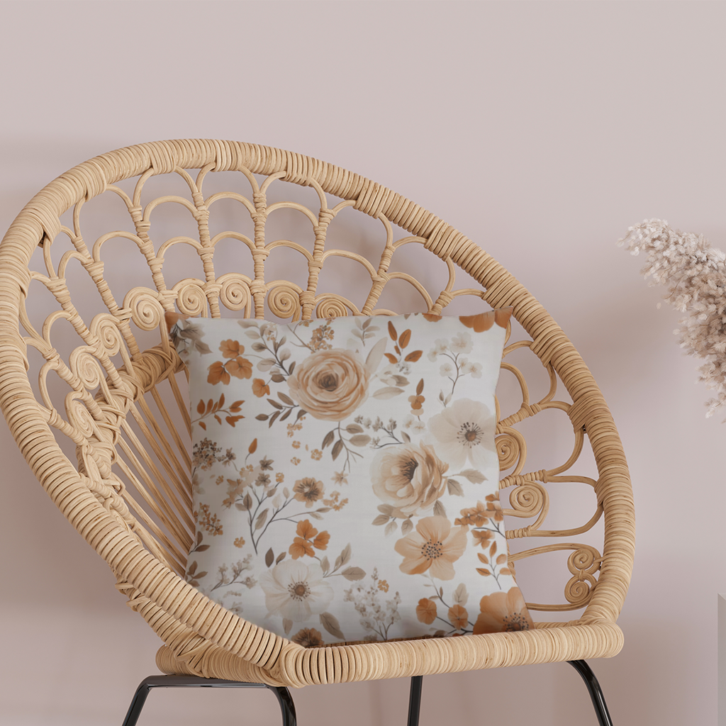 Terracotta Vintage Rose Decorative pillow cover