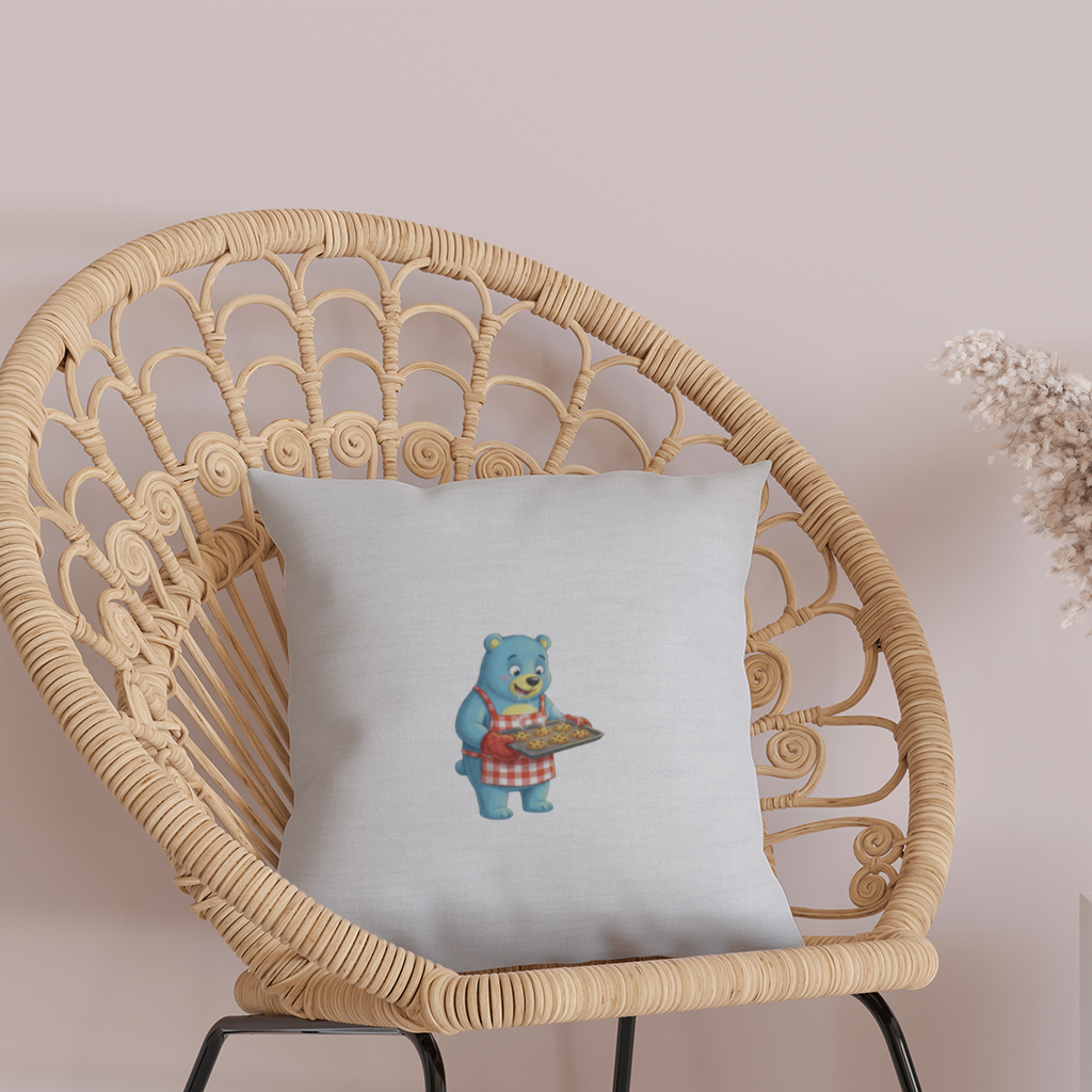 Blue Bear Pooli-Bakery-Cartoon character Decorative pillow cover