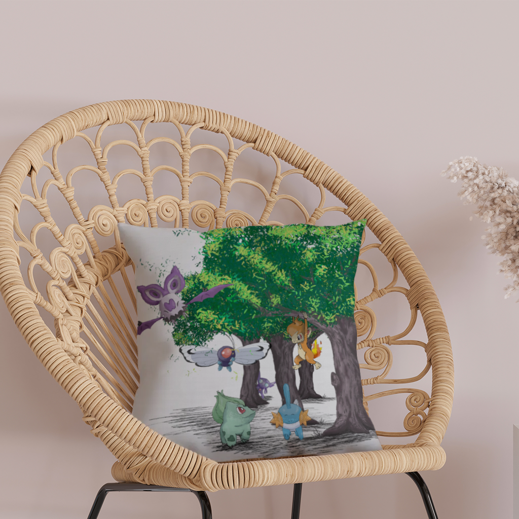 Fanmade Fakemon Characters, happy friends, anime characters Decorative pillow cover