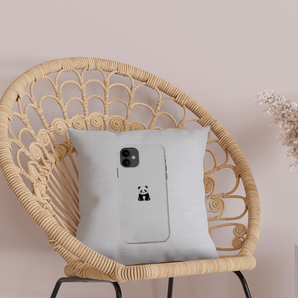 Minimalist Panda Phone Case Decorative pillow cover
