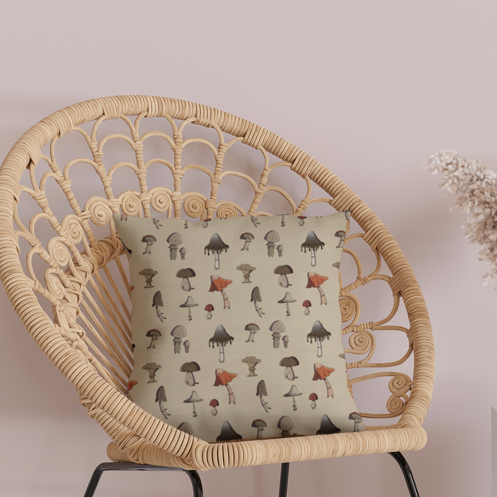 Sad Mushrooms Decorative pillow cover