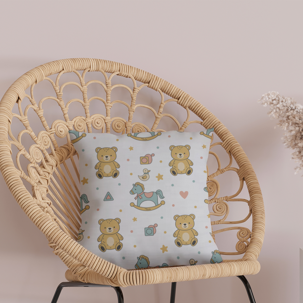 Cute Toy Pattern Kids Background Decorative pillow cover