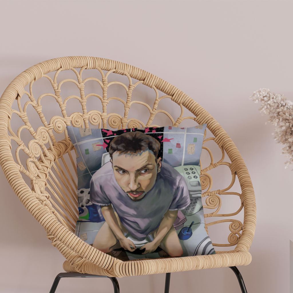 Toilet allegory Decorative pillow cover