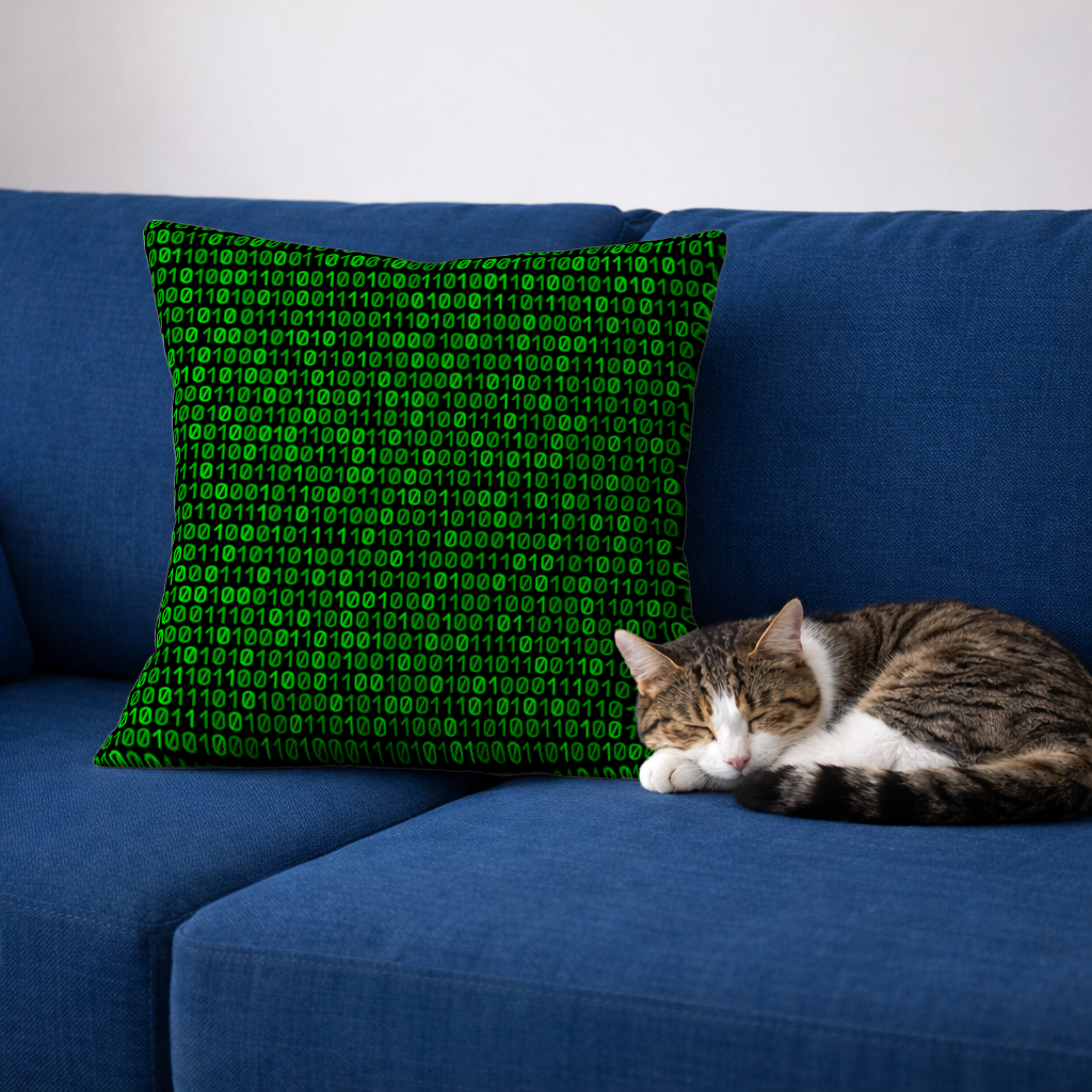 Matrix Style Digital Binary Code Background Decorative pillow cover