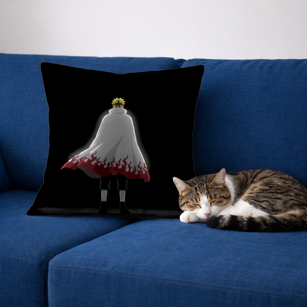 Power from Darkness Naruto Uzumaki Hokage Silhouette Decorative pillow cover