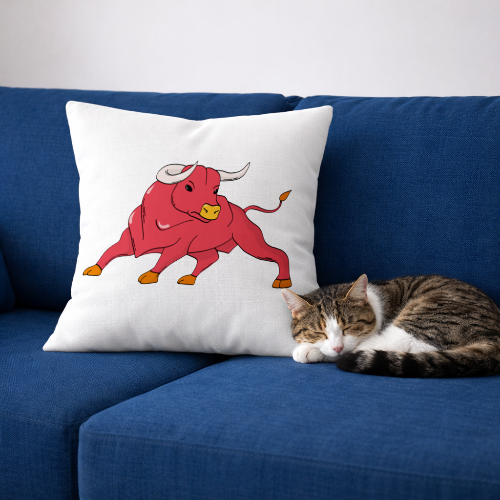 Spanish Red Bull Illustration Inspired by Matador Theme 