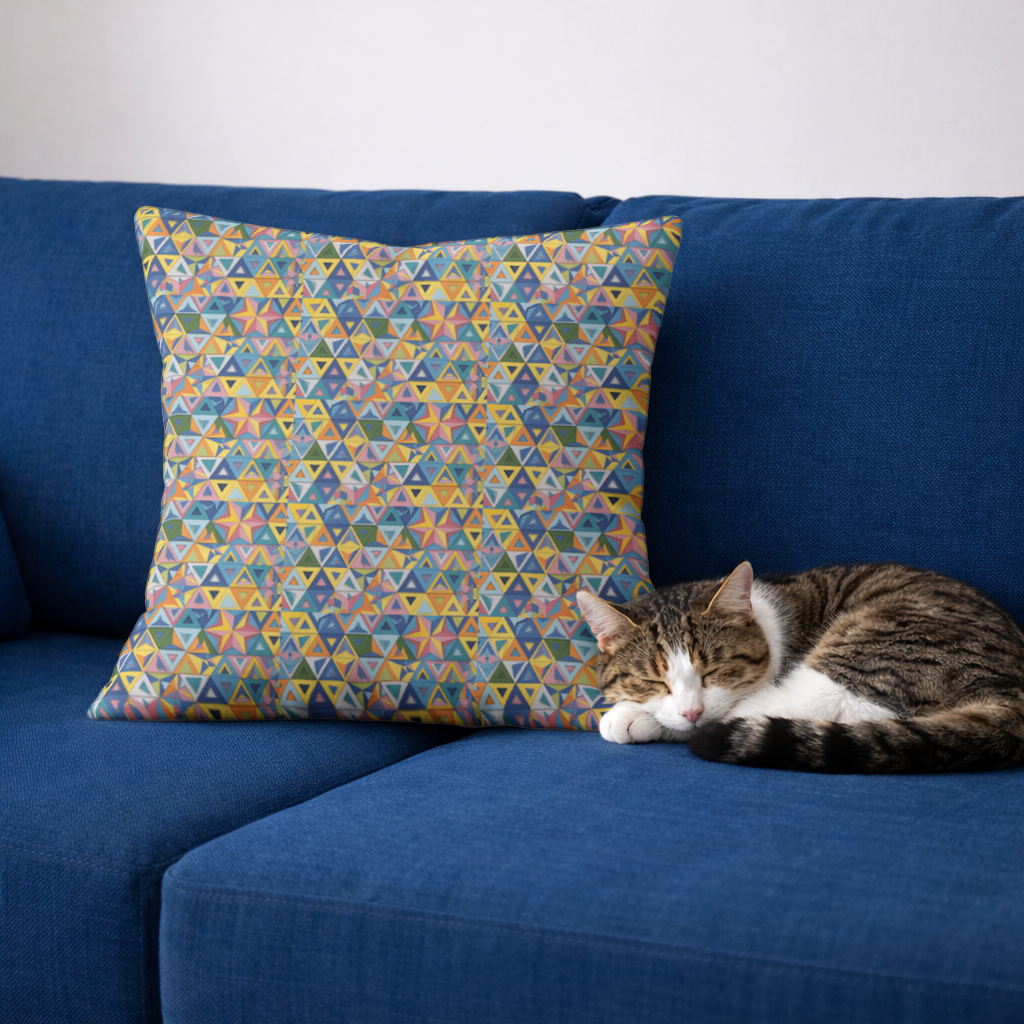 Rainbow triangle pattern Decorative pillow cover