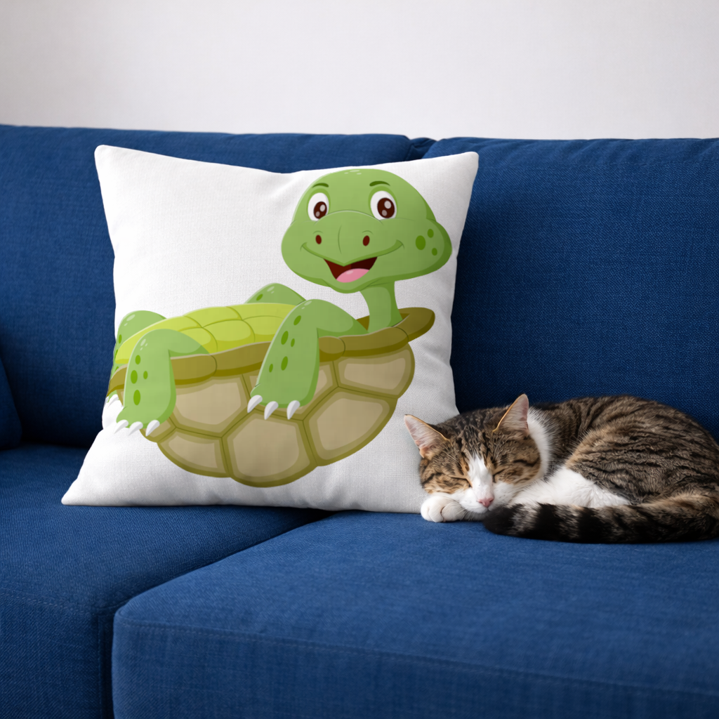 Happy Smiling Green Turtle in Shell 