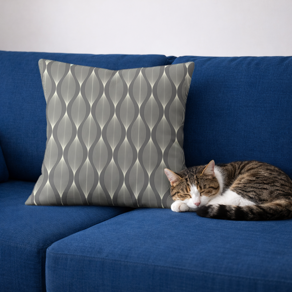 Art Deco Geometric Wavy Pattern Decorative pillow cover